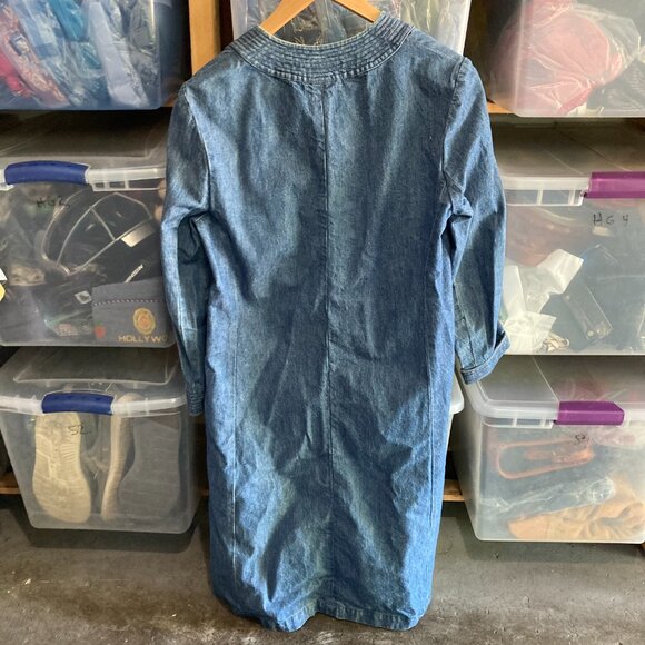 Michael Kors Womens Vintage Blue Denim Open Duster Jacket Size 8 Western - Picture 6 of 8